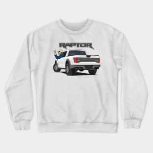 Truck ranger raptor f150 4x4 hand skull metal white Crewneck Sweatshirt